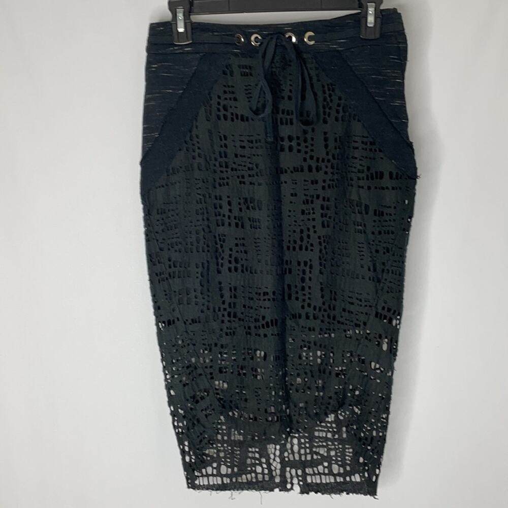 John John black black lace skirt